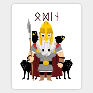 Odin in Runes Magnet